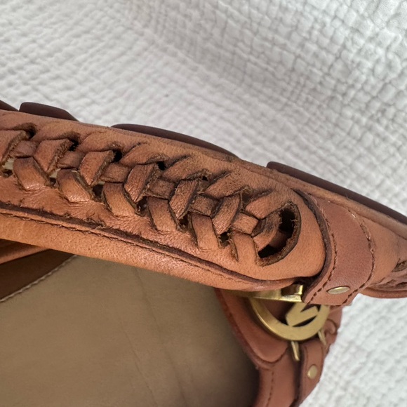 Michael Kors Tan Leather MK Logo Ballet Flats - Picture 5 of 6